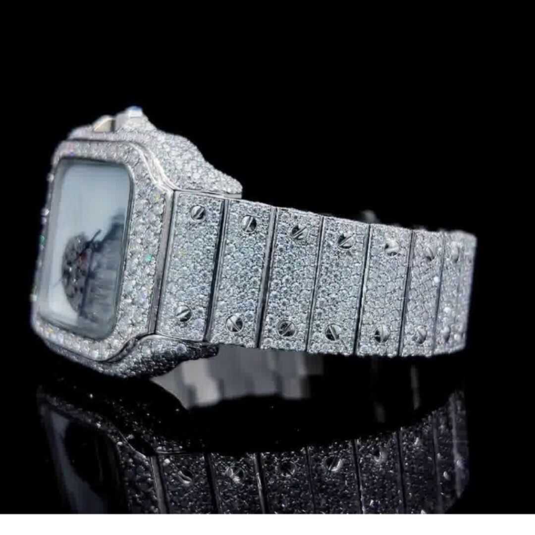 Fully Iced-Out Moissanite Bezel and Band Luxury Wristwatch for Men and Women - Image 4