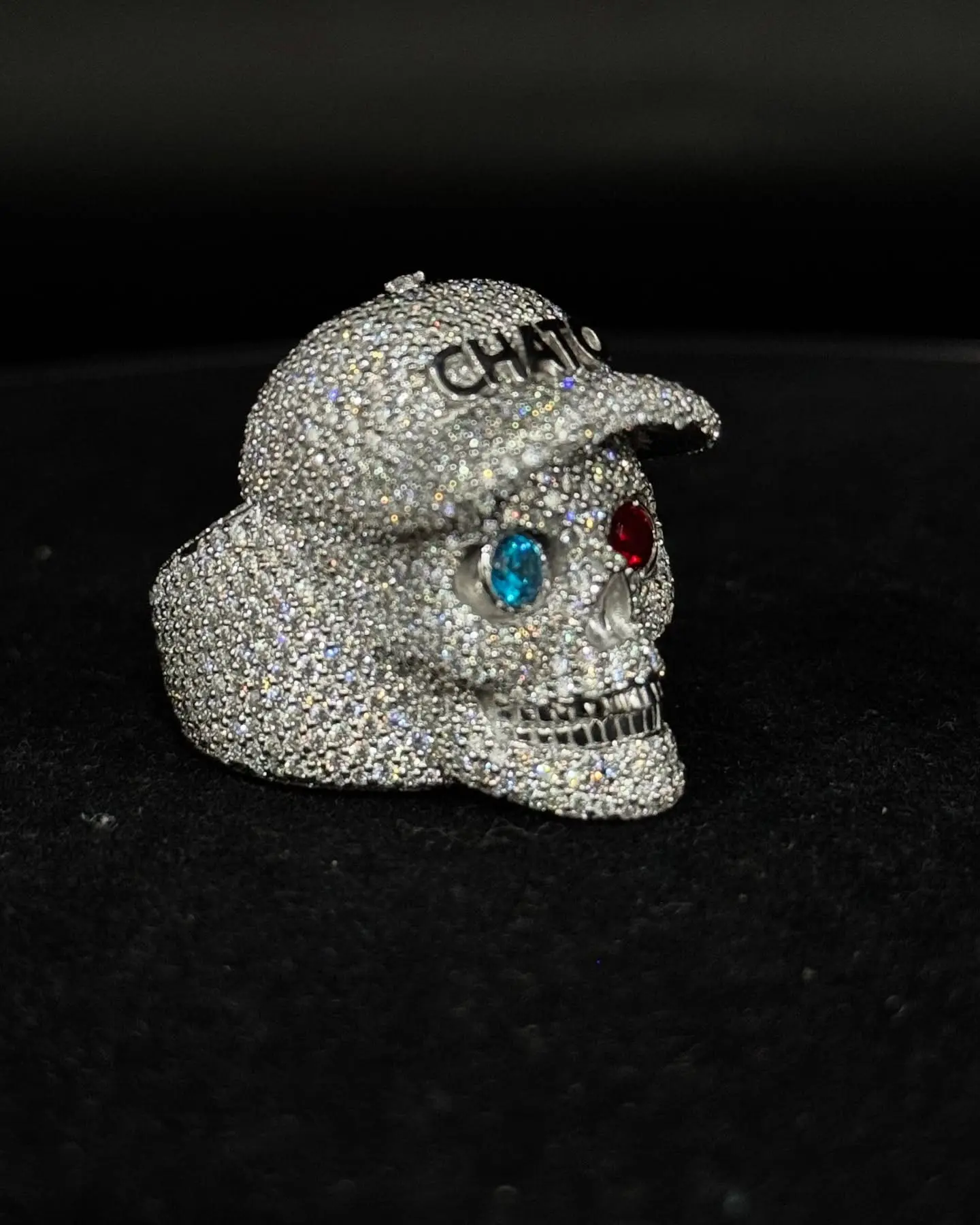 IcedJewelz Custom VVS1 Moissanite "Chato Skull" Statement Ring - Image 6