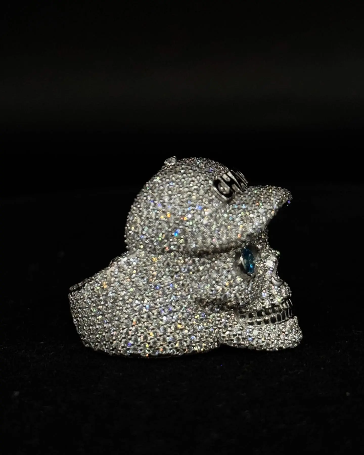 IcedJewelz Custom VVS1 Moissanite "Chato Skull" Statement Ring - Image 4