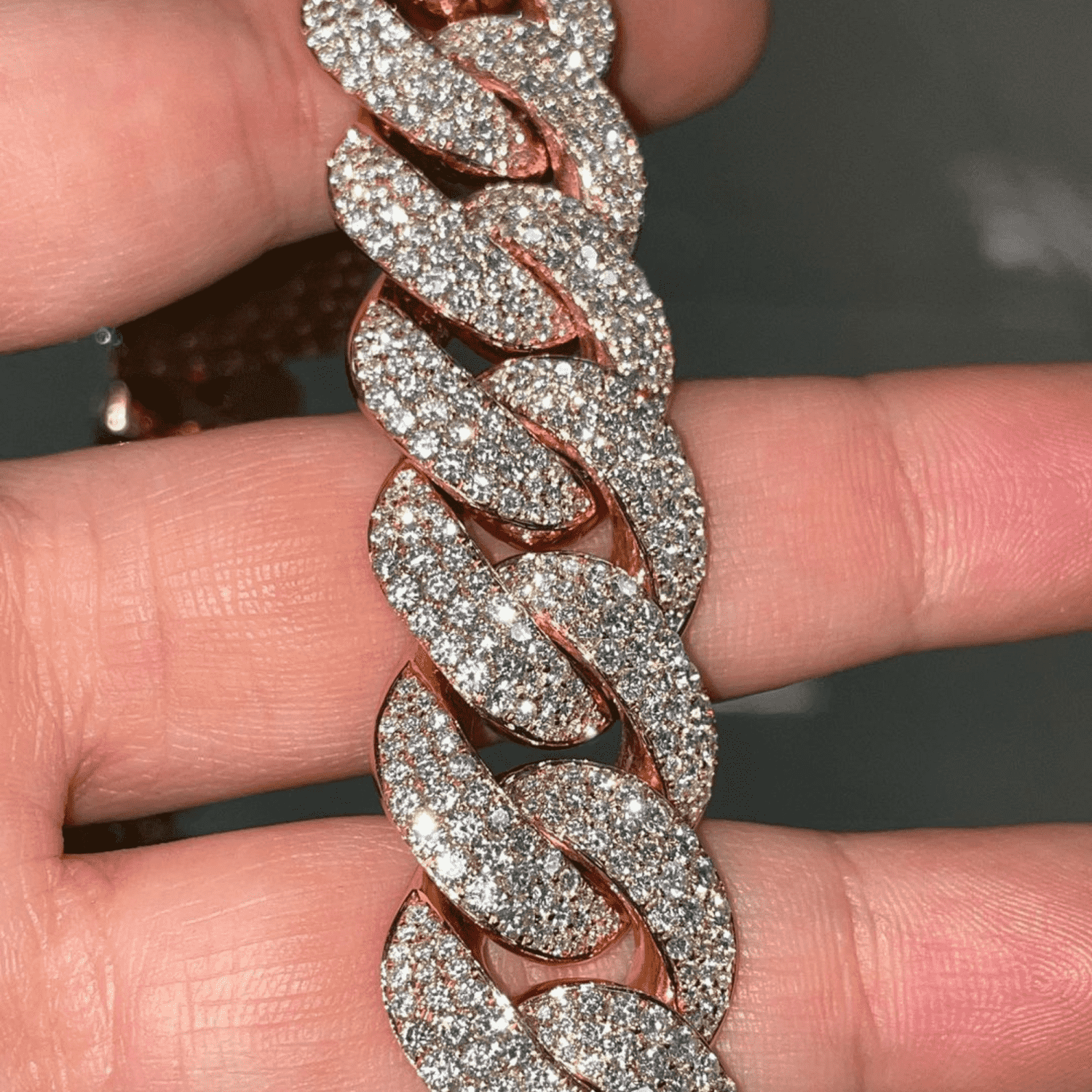 20mm Men’s Silver Diamond Style Iced Out Cuban Link Moissanite Chains 2 20mm Men’s Silver Diamond Style Iced Out Cuban Link Moissanite Chains - Image 2