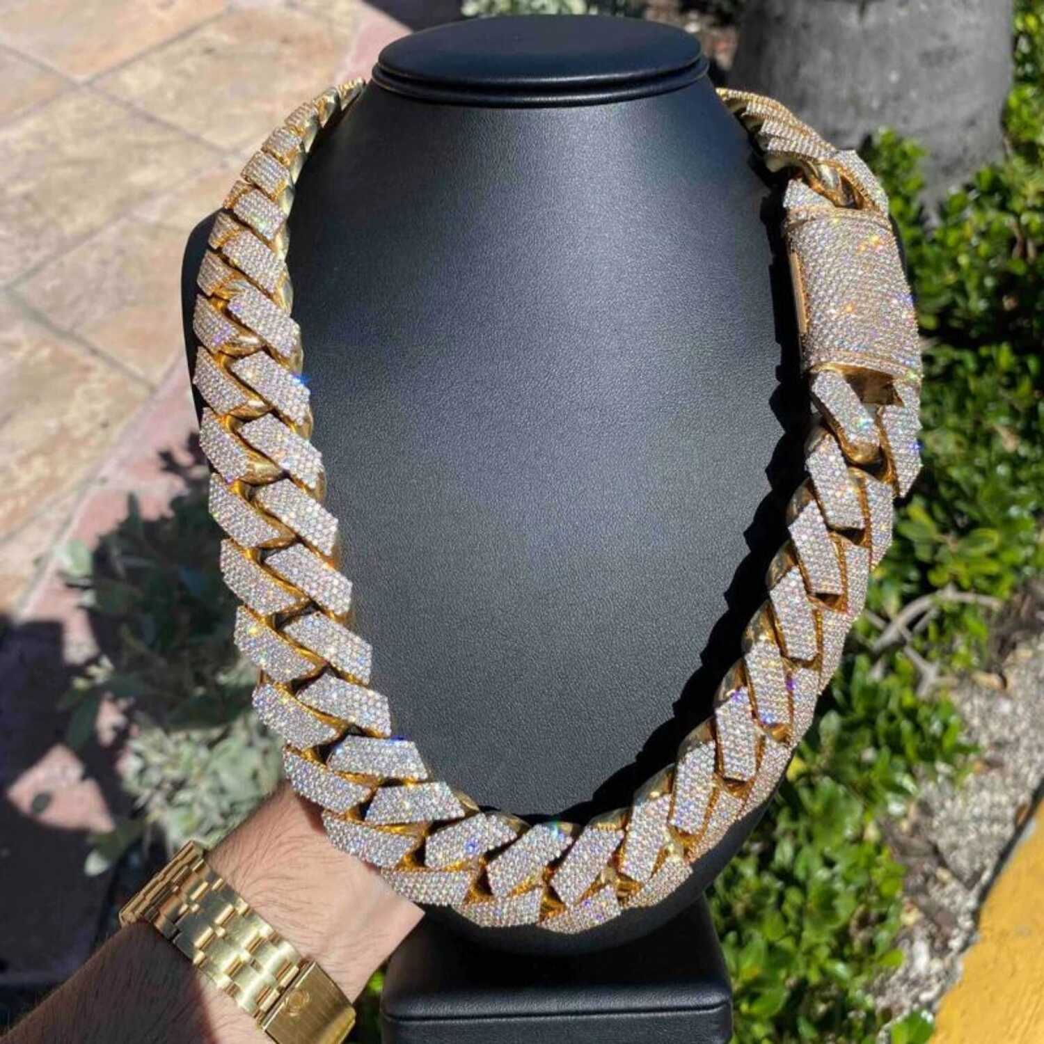 925 Men’s Silver Diamond Moissanite Chains Iced Out Cuban Link Chain 2 925 Men’s Silver Diamond Moissanite Chains Iced Out Cuban Link Chain - Image 2