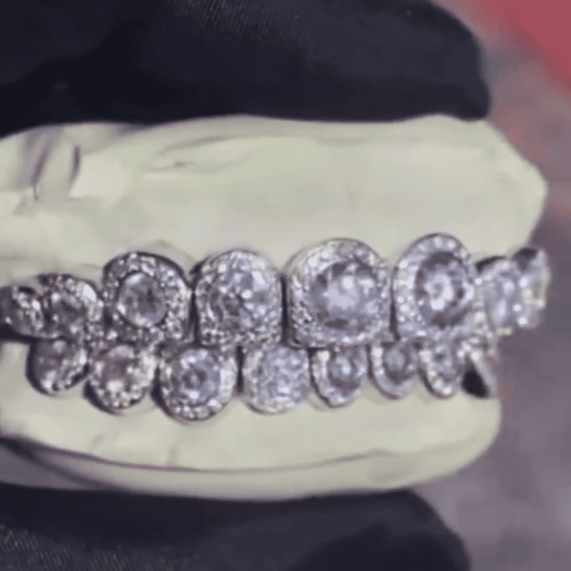 Iced Out Diamond Teeth Grillz – Full Stone Set High Flash Grillz 3 Iced Out Diamond Teeth Grillz – Full Stone Set High Flash Grillz - Image 3