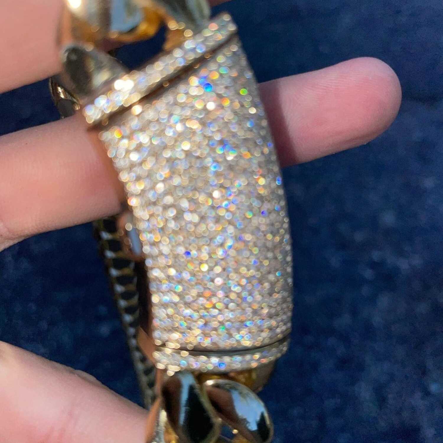 20mm Bold Iced Out Cuban Link Chain With Moissanite Fire for Men & Women 2 20 mm Cuban Link Chain for men