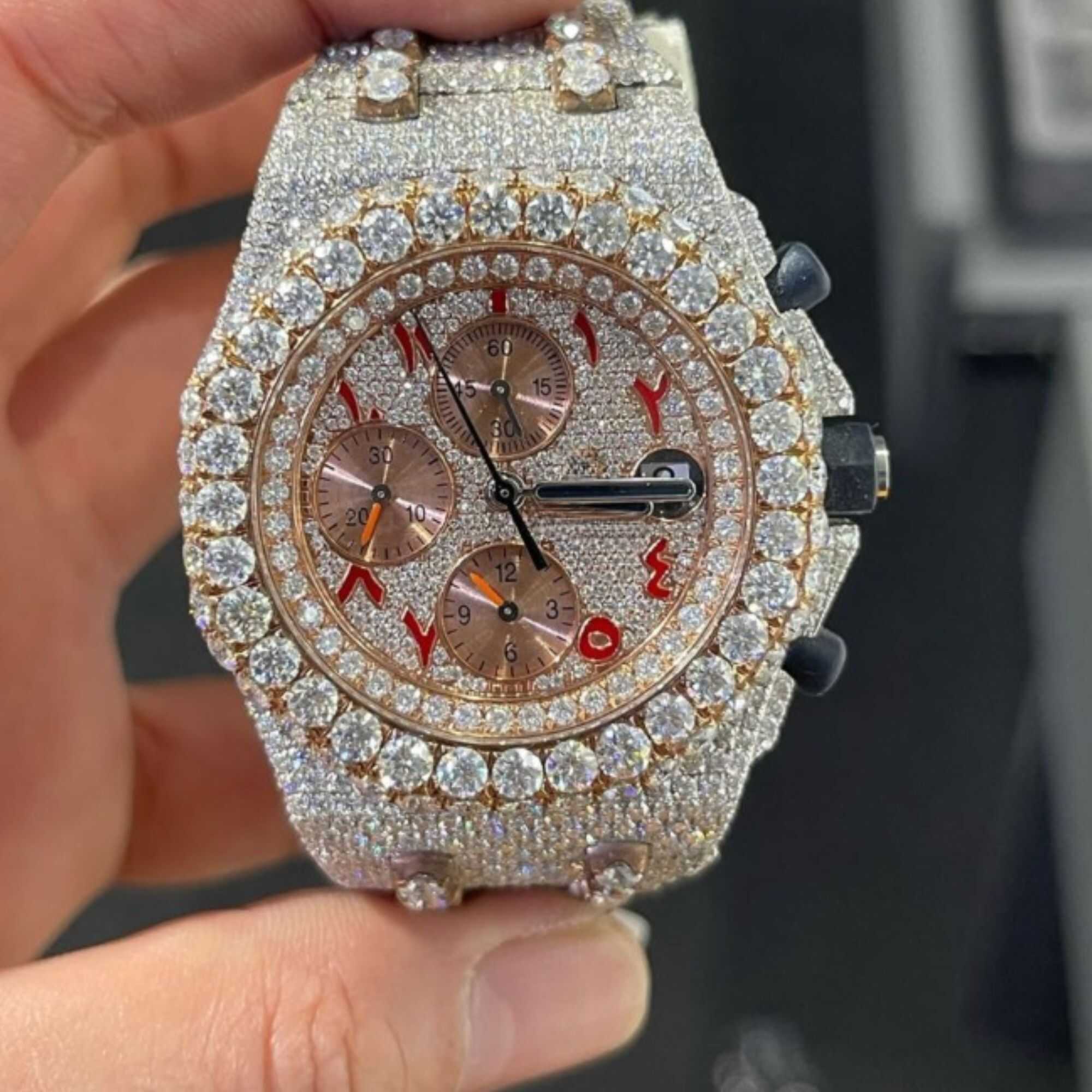 Luxury ICED out moissanite - vvs chronograph 1 Luxury ICED out moissanite - vvs chronograph