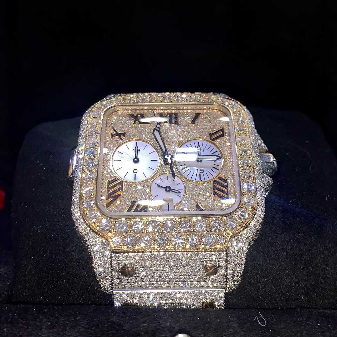 Moissanite Diamond Iced Out Watch for Bold Fashion Statement 2 Moissanite Diamond Iced Out Watch for Bold Fashion Statement - Image 2