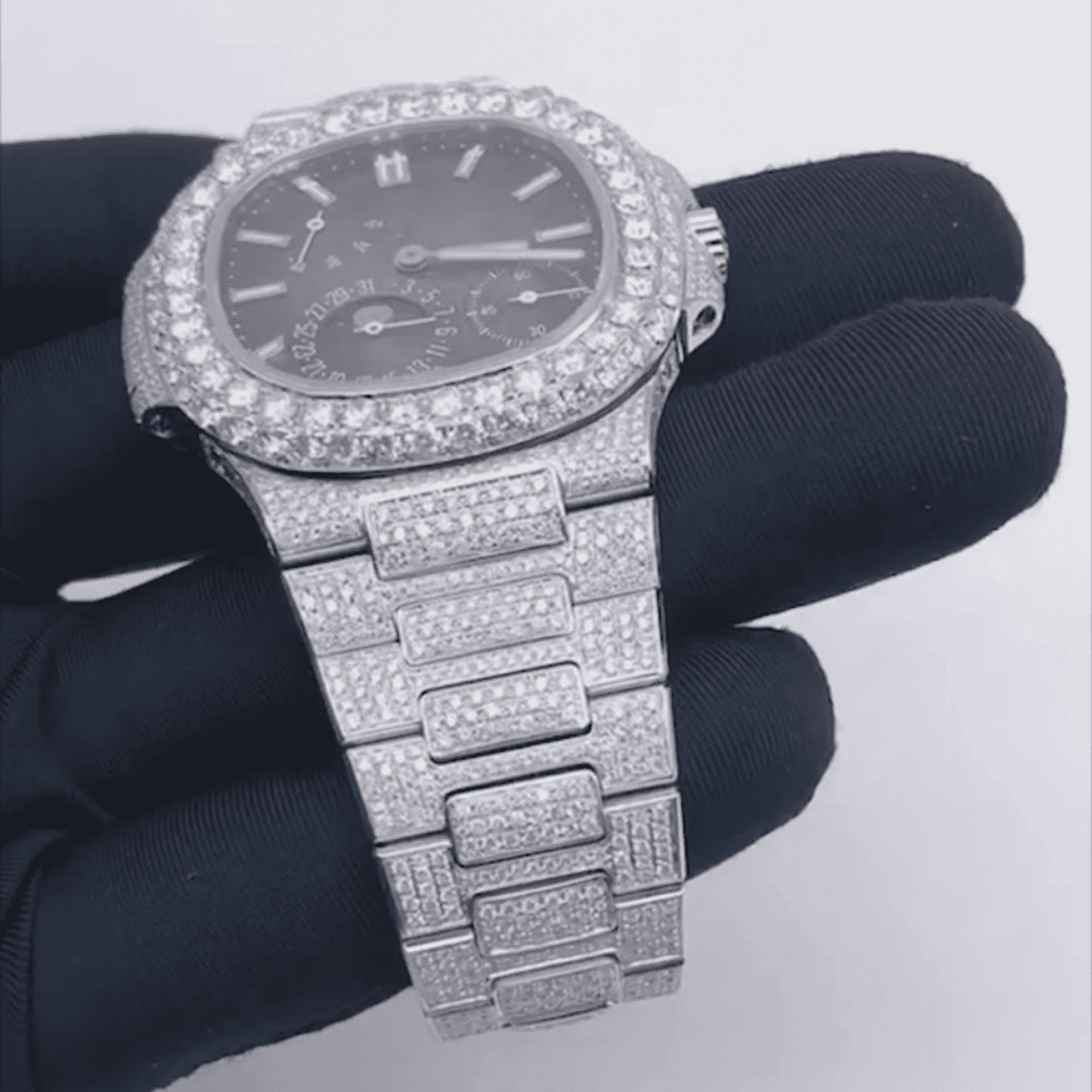 Stainless Steel Luxury Watch with Full Iced Out Finish 3 Stainless Steel Luxury Watch with Full Iced Out Finish - Image 3