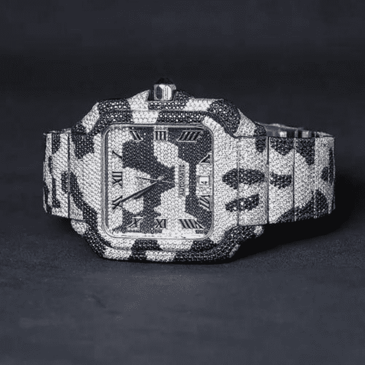 Supreme Glow Bust Down Iced Out Watches, Moissanite Watches 1 Supreme Glow Bust Down Iced Out Watches, Moissanite Watches