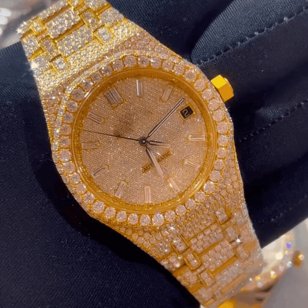 Stainless Steel Iced Out VVS Moissanite Watch for Unisex 1 Stainless Steel Iced Out VVS Moissanite Watch for Unisex
