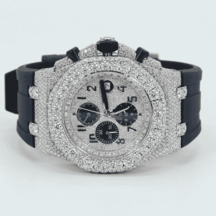 Classic Shine Bust Down Iced Out Watches, Moissanite Watches 1 Classic Shine Bust Down Iced Out Watches, Moissanite Watches