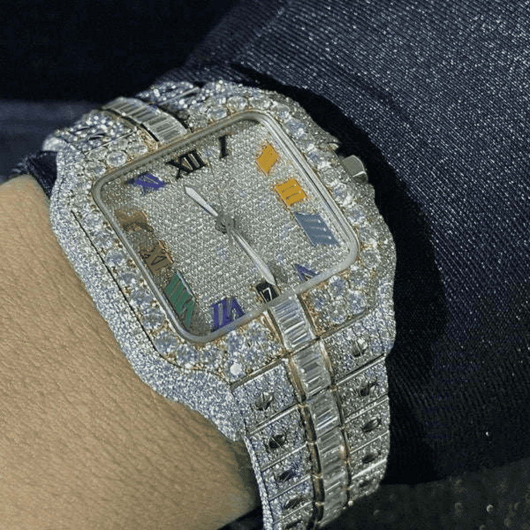 VVS Moissanite Iced Out Stainless Steel Luxury Watch 1 VVS Moissanite Iced Out Stainless Steel Luxury Watch