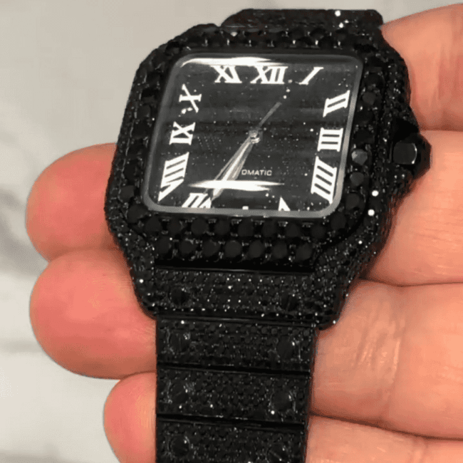 Iced Out VVS Moissanite Watch in Stainless Steel - Image 3