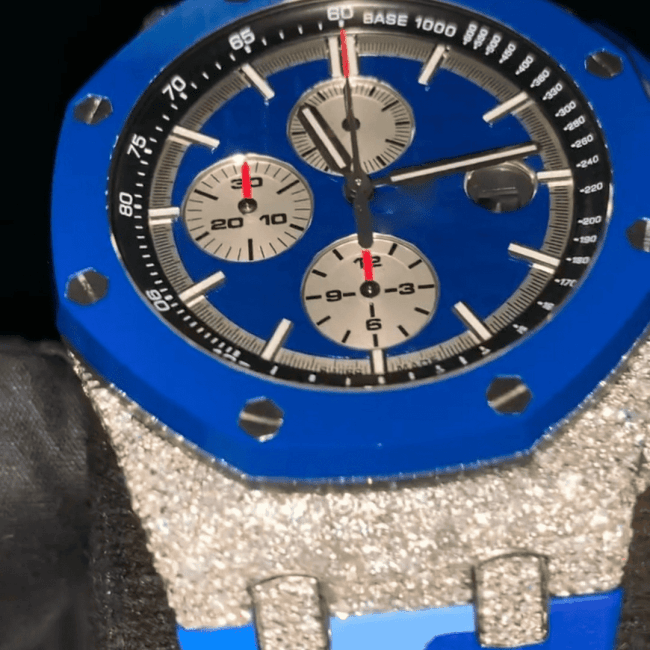 Iced-Out Moissanite Watch Luxury Fashion - Image 3