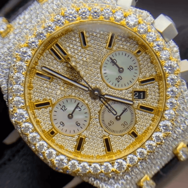 Luxury Moissanite Iced Out Watch with Silicone Strap - Image 2