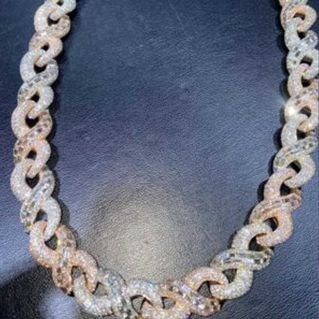 18 mm Silver Diamond Men’s Moissanite Chains Iced Out Cuban Link Chain
