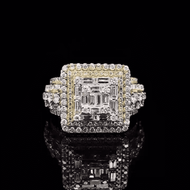 925 Silver Iced Out Rings, Hip Hop Ring, VVS Moissanite Diamonds