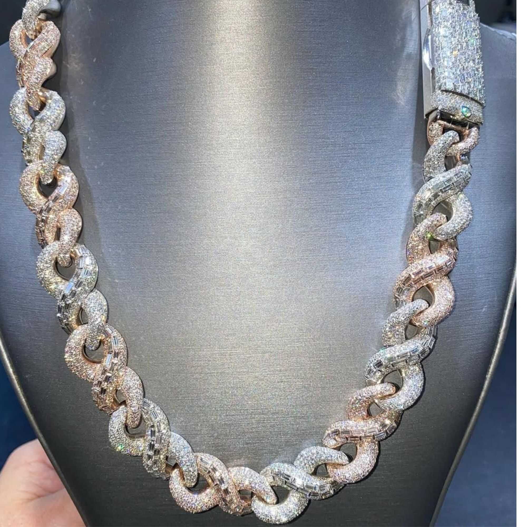 18 mm Silver Diamond Men’s Moissanite Chains Iced Out Cuban Link Chain - Image 2