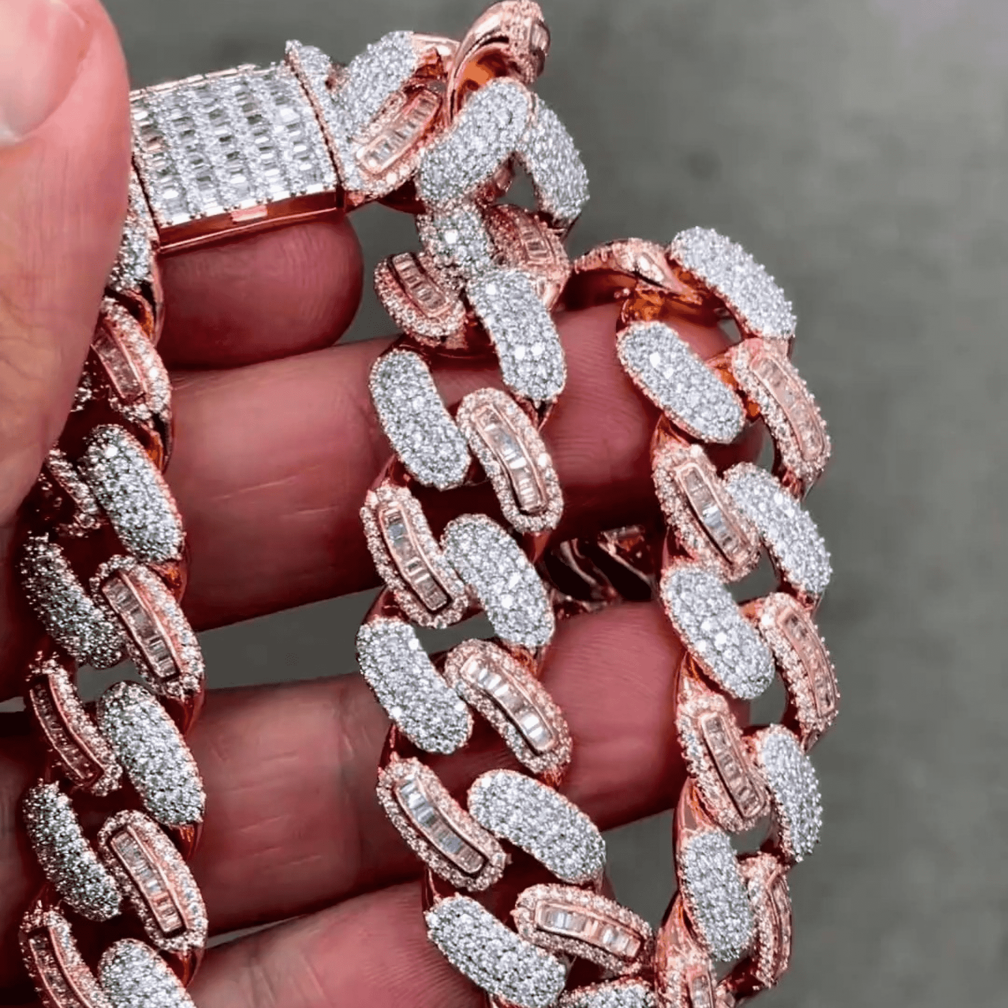 20mm Diamond Silver Men’s Moissanite Chains Iced Out Cuban Link Chain - Image 2
