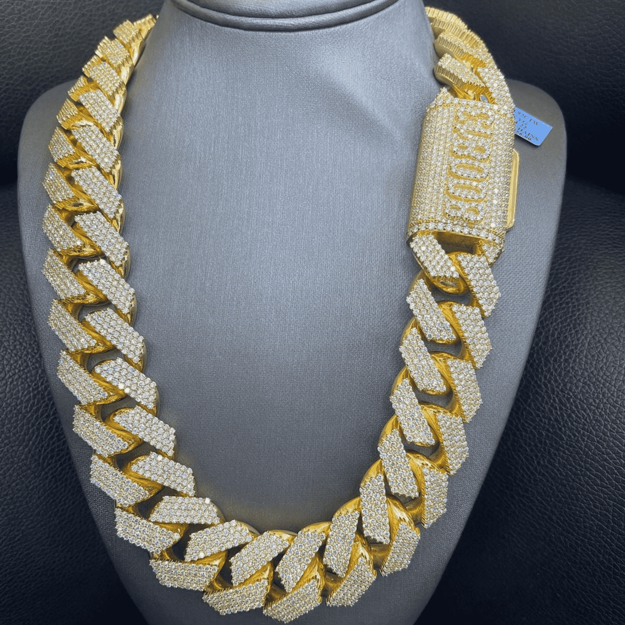 22mm Silver Diamond Tone Men’s Moissanite Chains Iced Out Cuban Link Chain