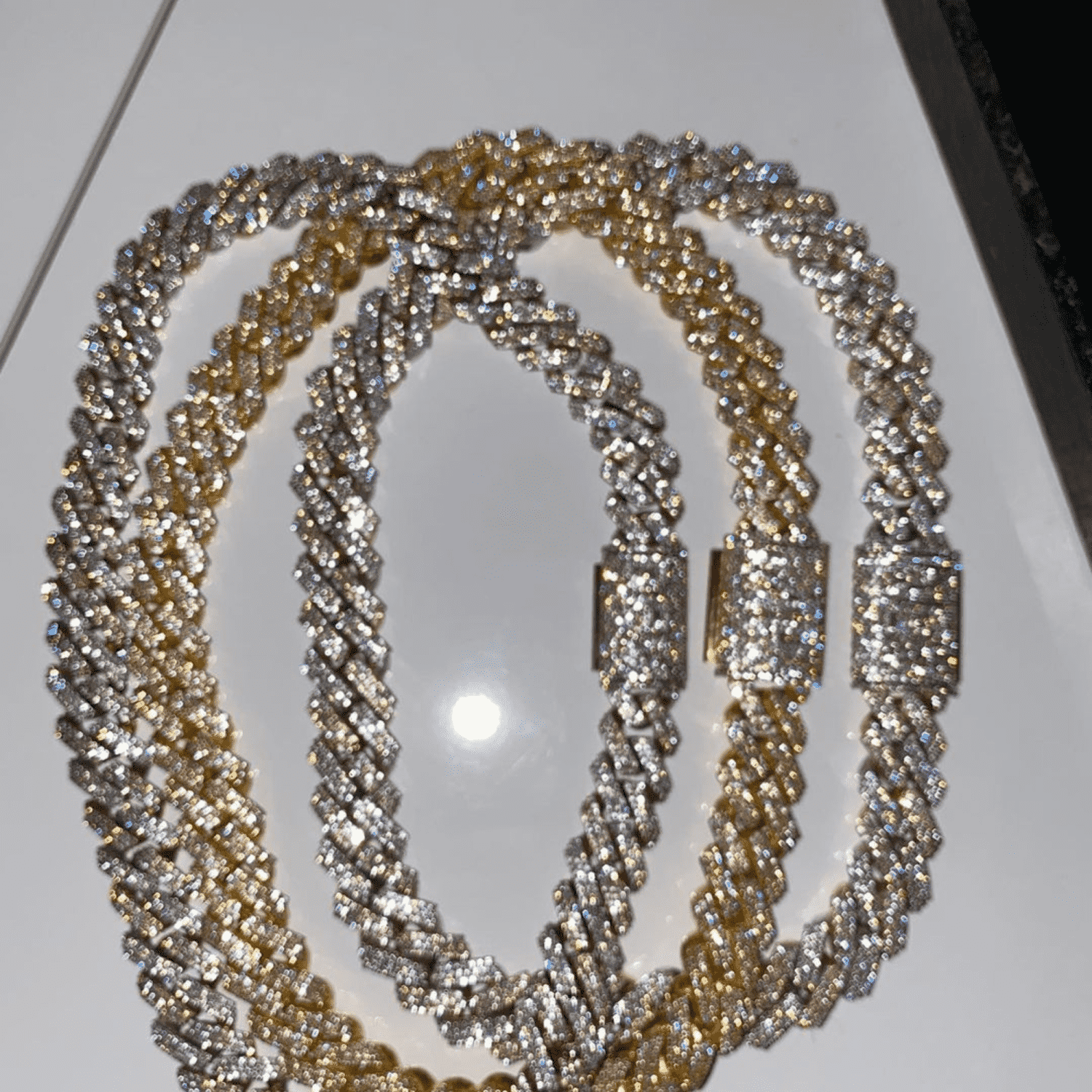 Miami Diamond Cut Silver Men’s Moissanite Chains Iced Out Cuban Link Chain - Image 5