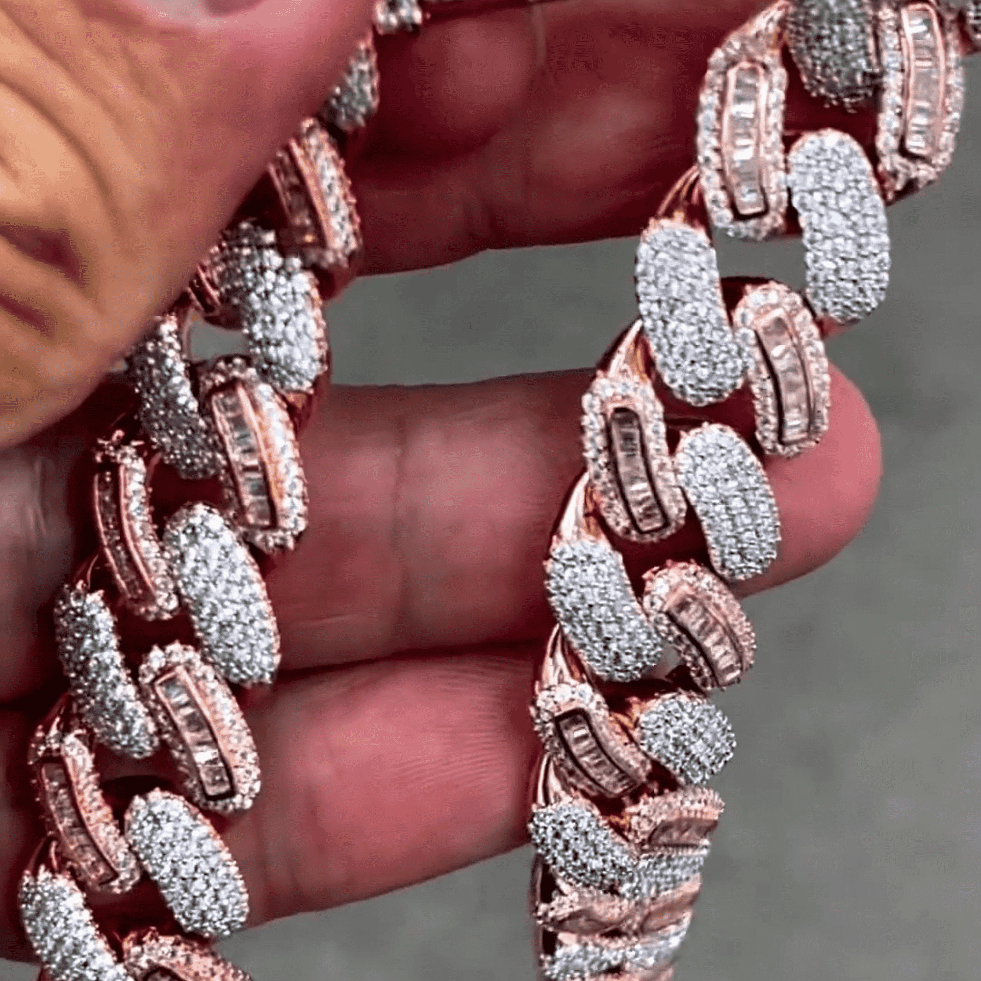 20mm Diamond Silver Men’s Moissanite Chains Iced Out Cuban Link Chain - Image 3