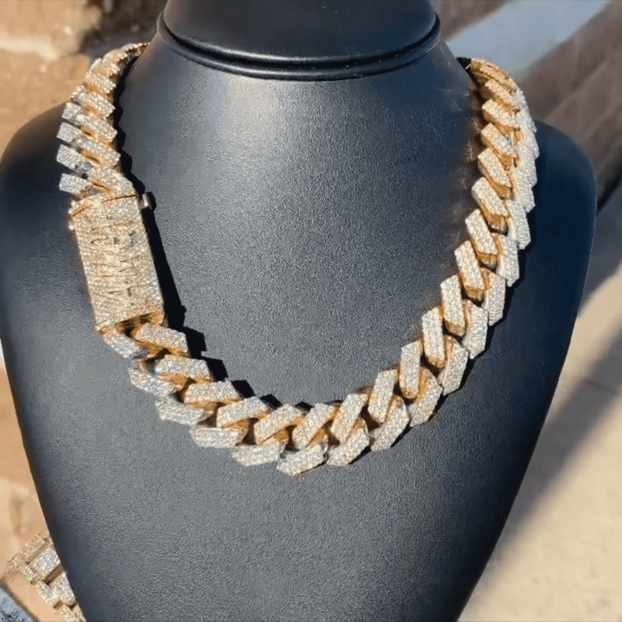 22mm Men’s Moissanite Chains Silver Diamond Iced Out Cuban Link