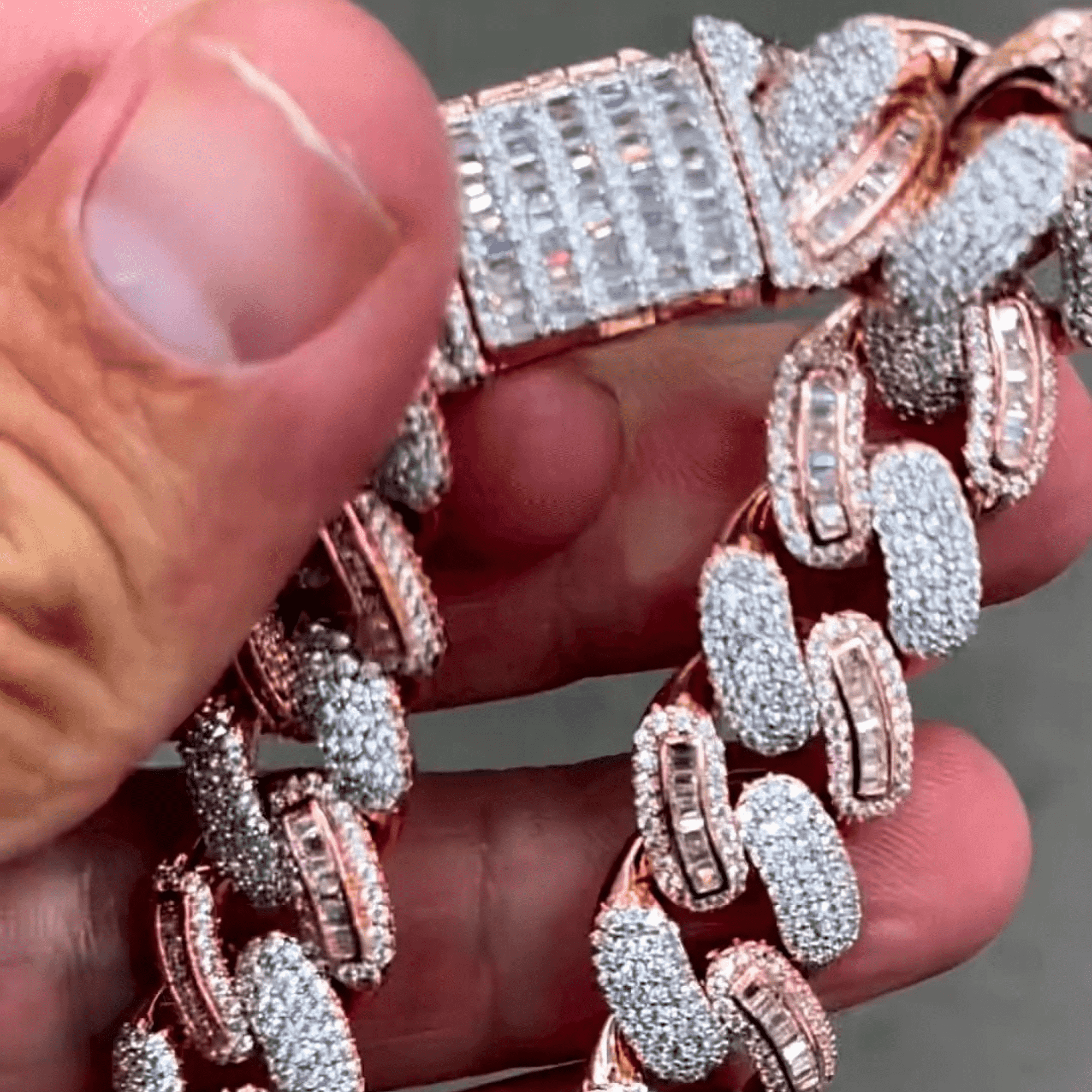 20mm Diamond Silver Men’s Moissanite Chains Iced Out Cuban Link Chain - Image 4