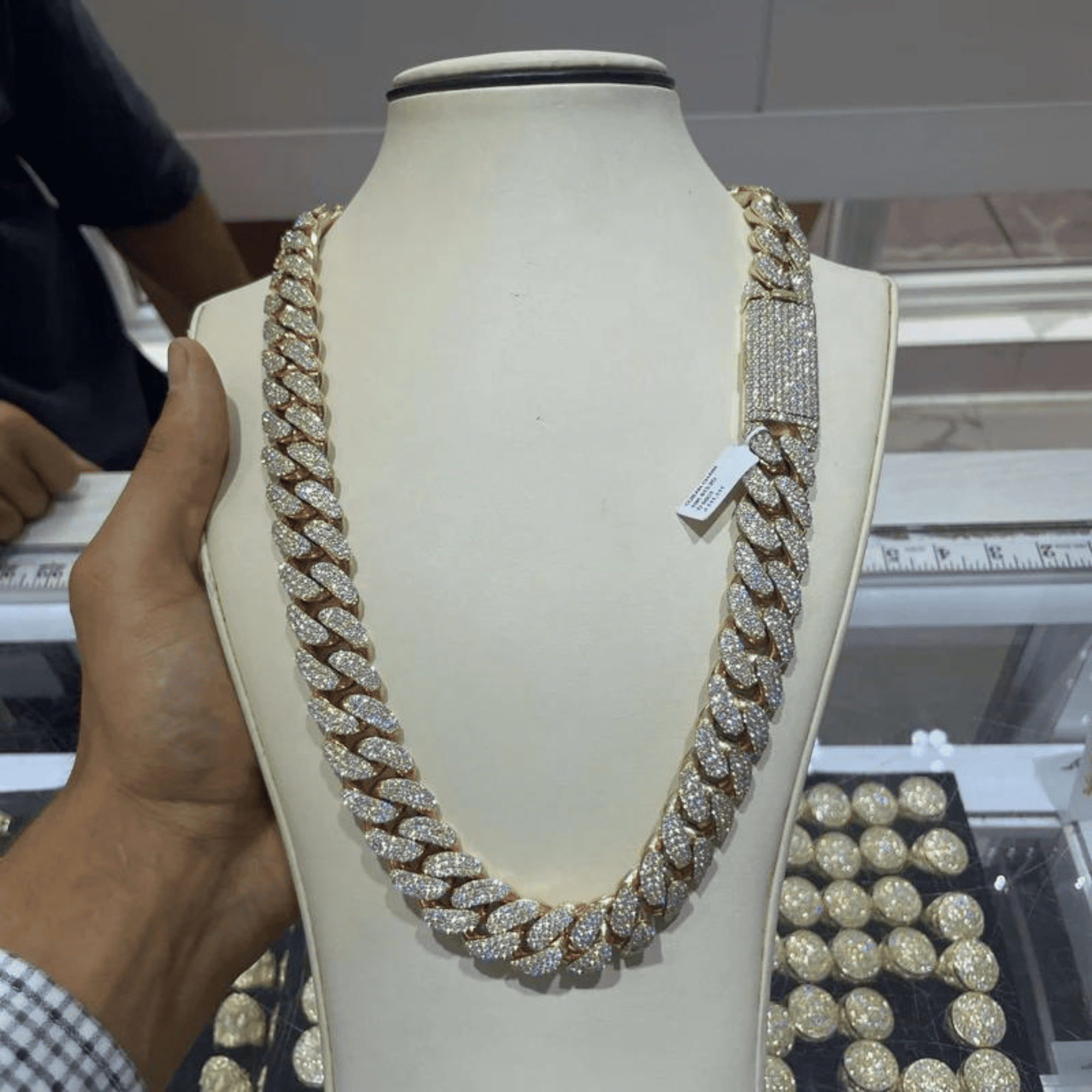 16mm Silver Diamond Men’s Moissanite Chains Cuban Design Iced Out Cuban Link Chain - Image 2