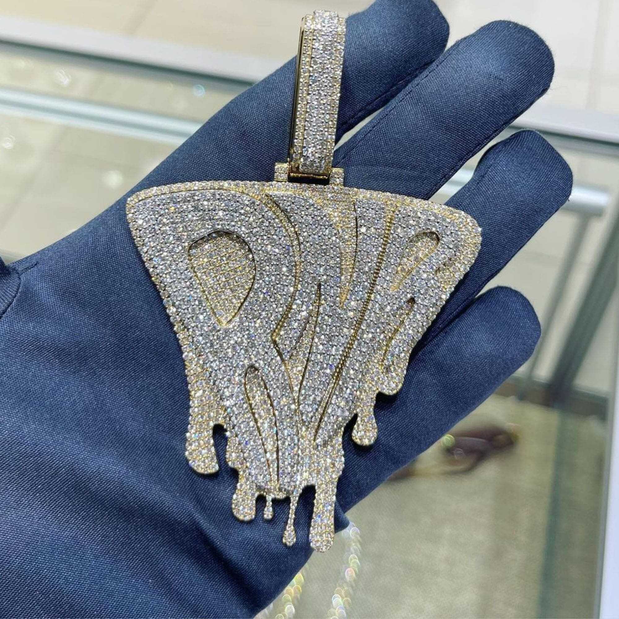 Luxury 925 Silver Iced Out VVS Moissanite Diamond Custom Pendant