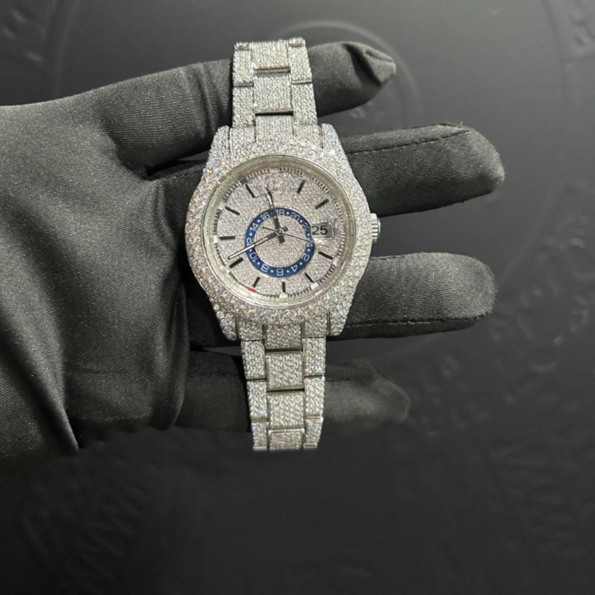 Elegant Moissanite Watches with Rose Gold & Diamonds
