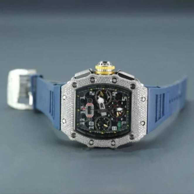 Moissanite Diamond Iced Out Silicone Band Watch