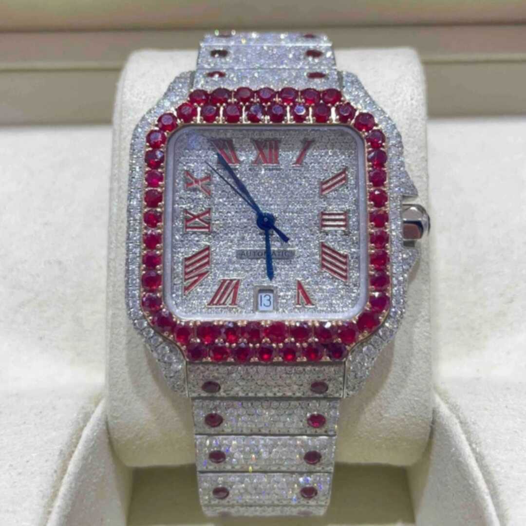 Two-Tone Iced Out VVS Moissanite Watch for Party - Image 2