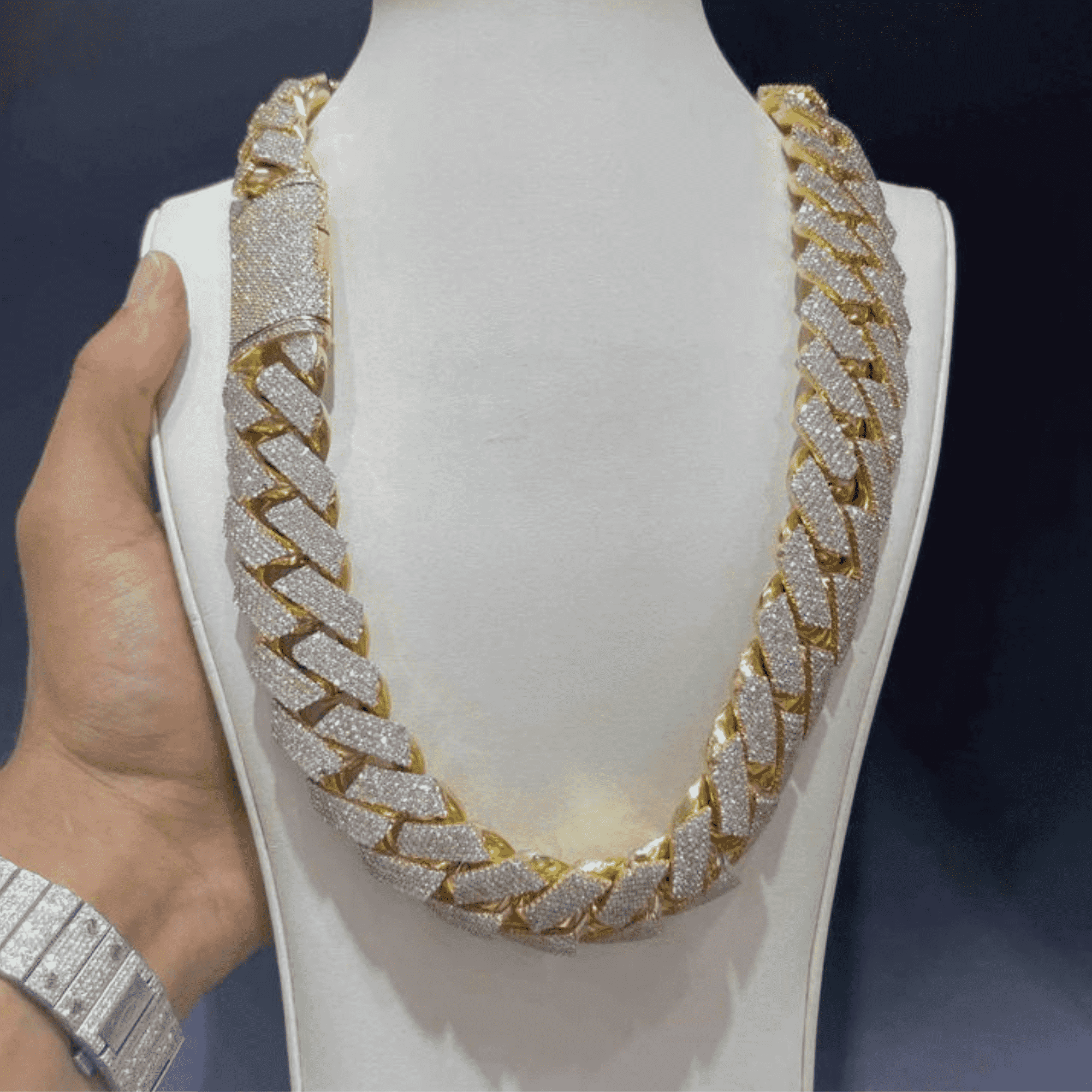 20mm Mens Silver Cuban Link Chain