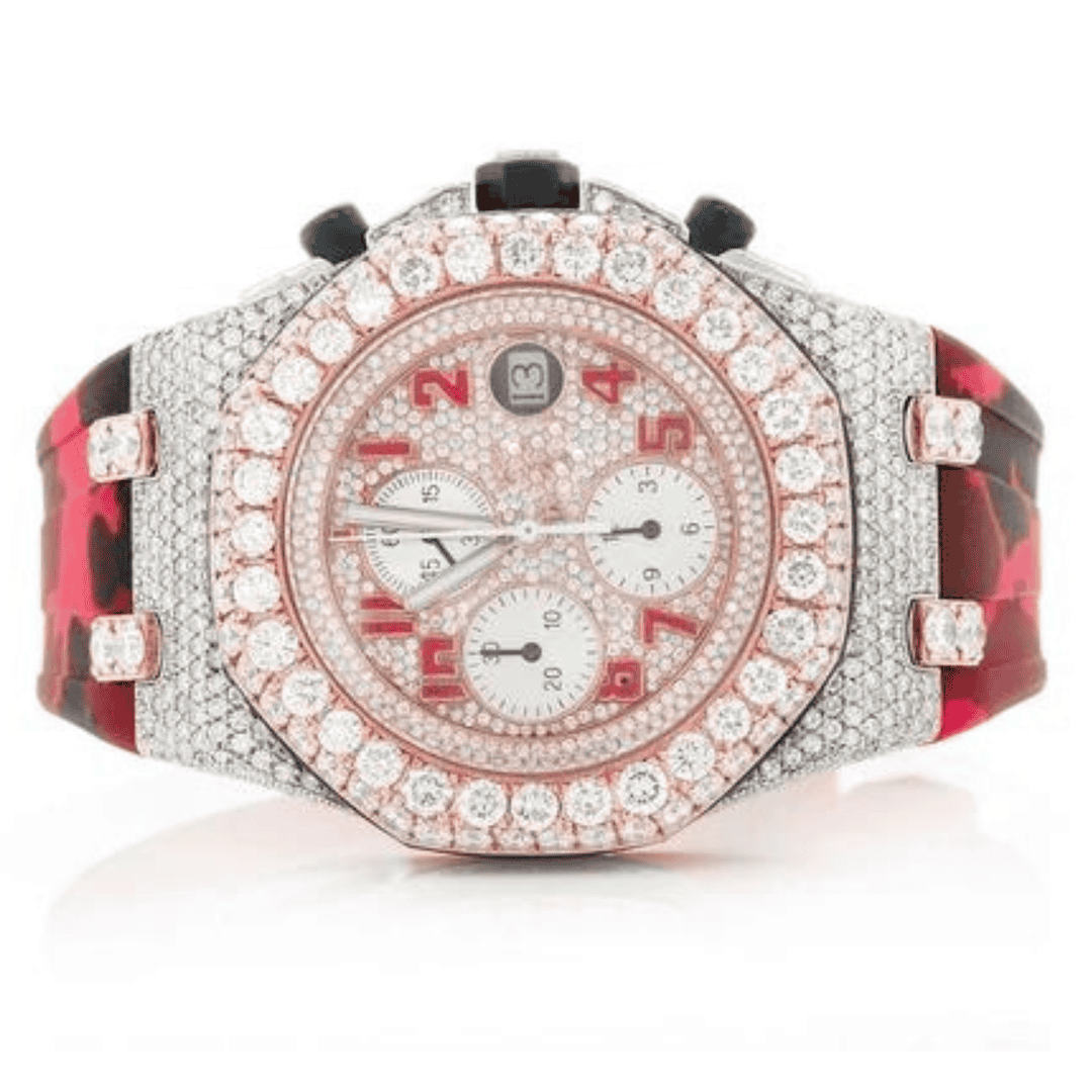 Stylish Silicone Strap Moissanite Watch
