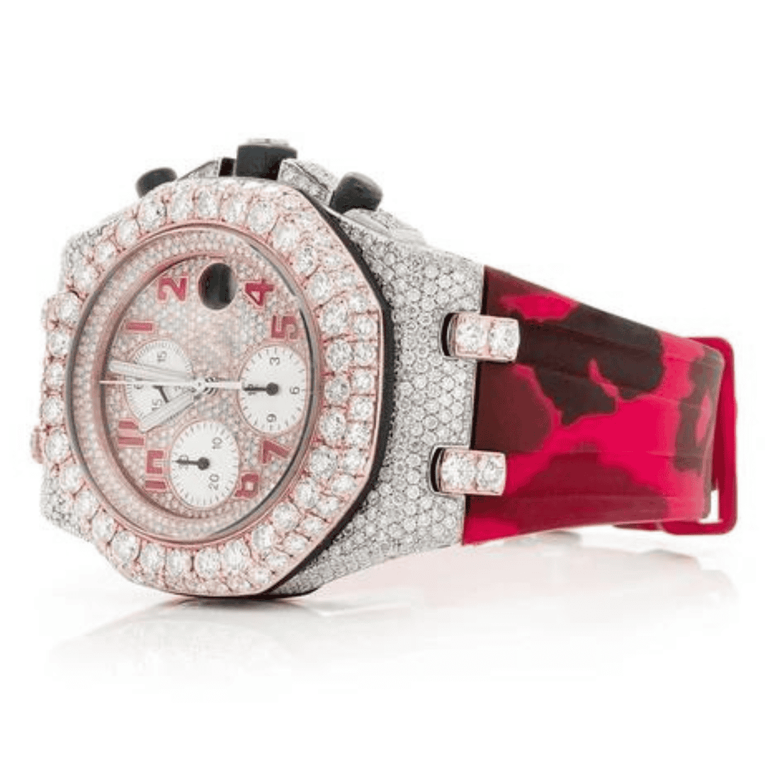 Stylish Silicone Strap Moissanite Watch - Image 2