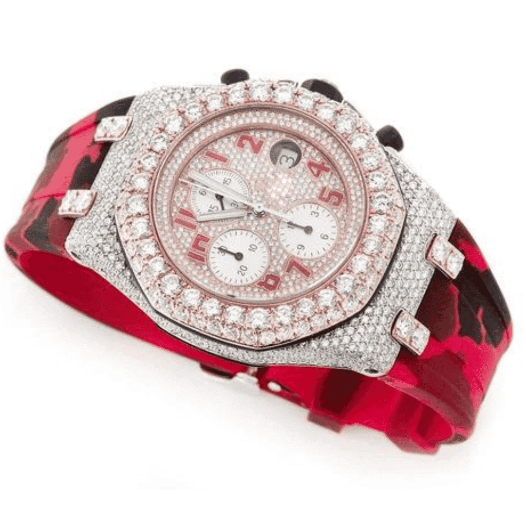 Stylish Silicone Strap Moissanite Watch - Image 4