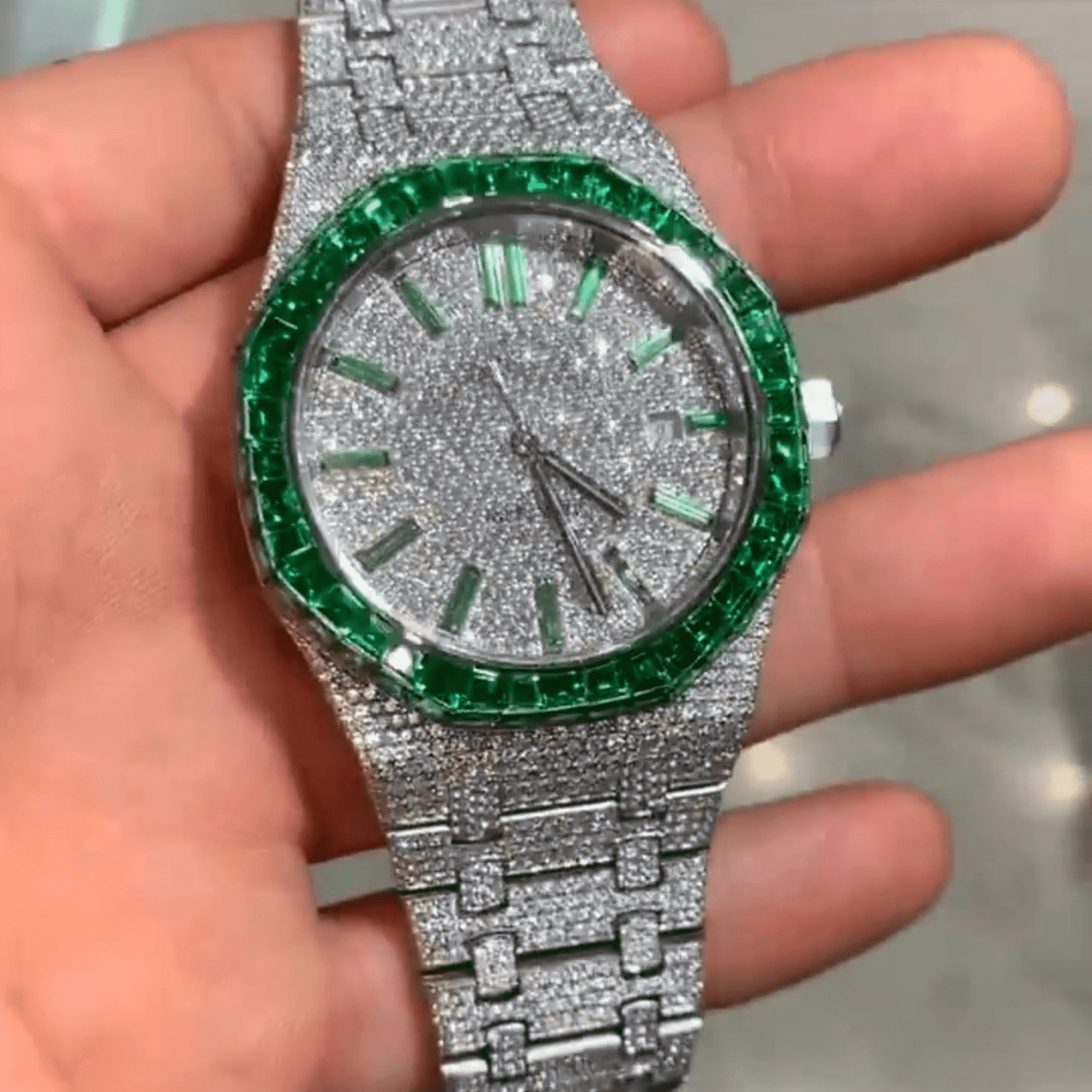 VVS Moissanite Iced Out Watch in Stainless Steel - Image 2