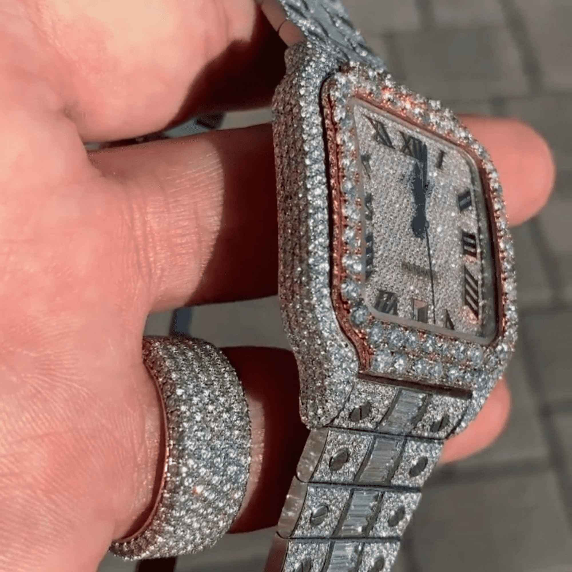 Luxury Moissanite Iced Out Automatic Watch with Diamond Detailing - Image 4