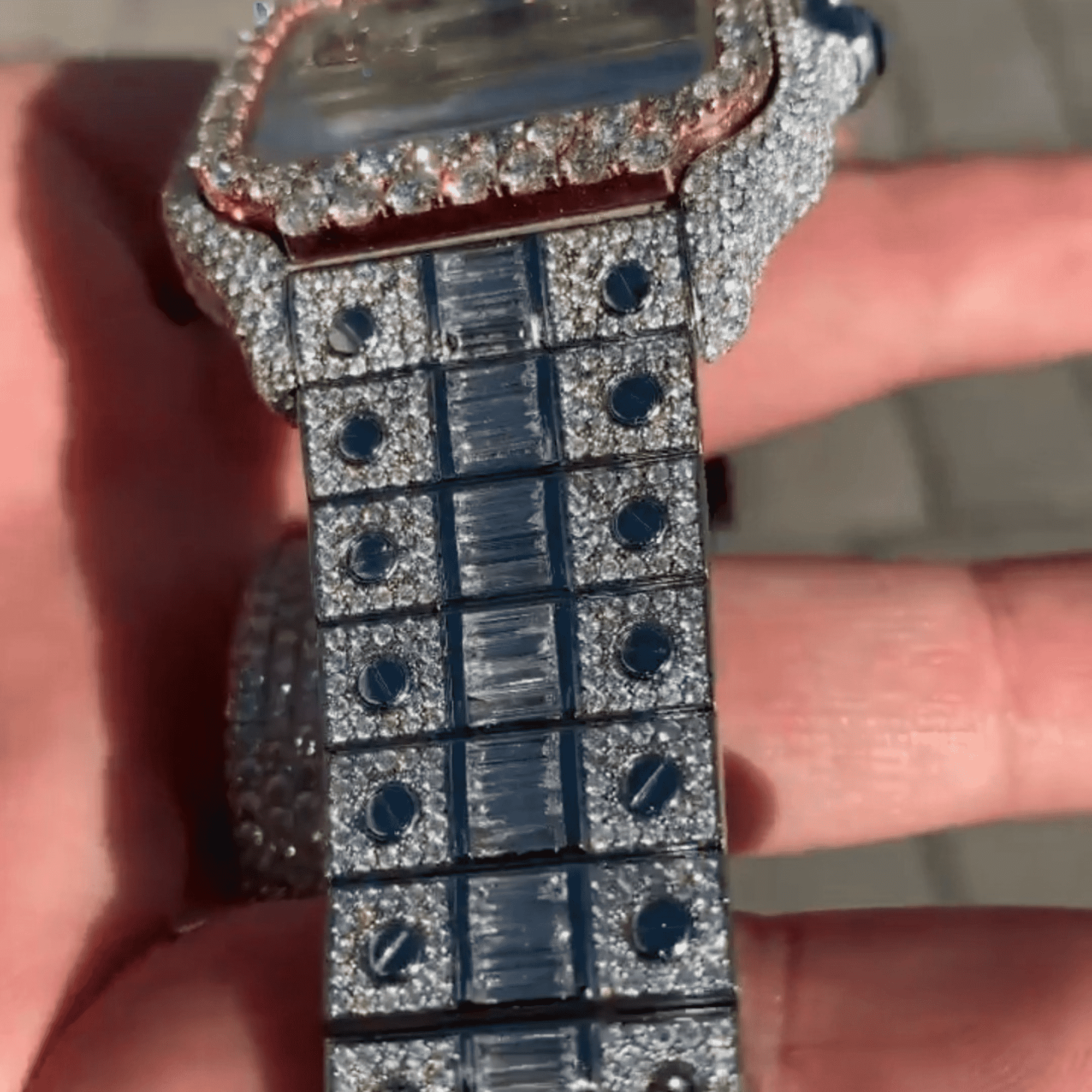 Luxury Moissanite Iced Out Automatic Watch with Diamond Detailing - Image 3