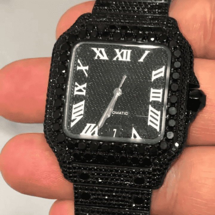 Iced Out VVS Moissanite Watch in Stainless Steel - Image 4