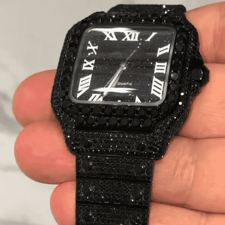 Iced Out VVS Moissanite Watch in Stainless Steel - Image 3