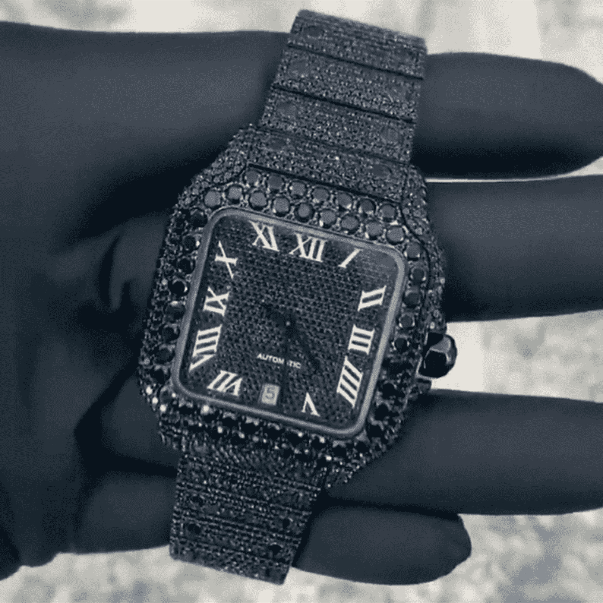 Moissanite Diamond Iced Out Bust Down Watch Luxury Timepiece