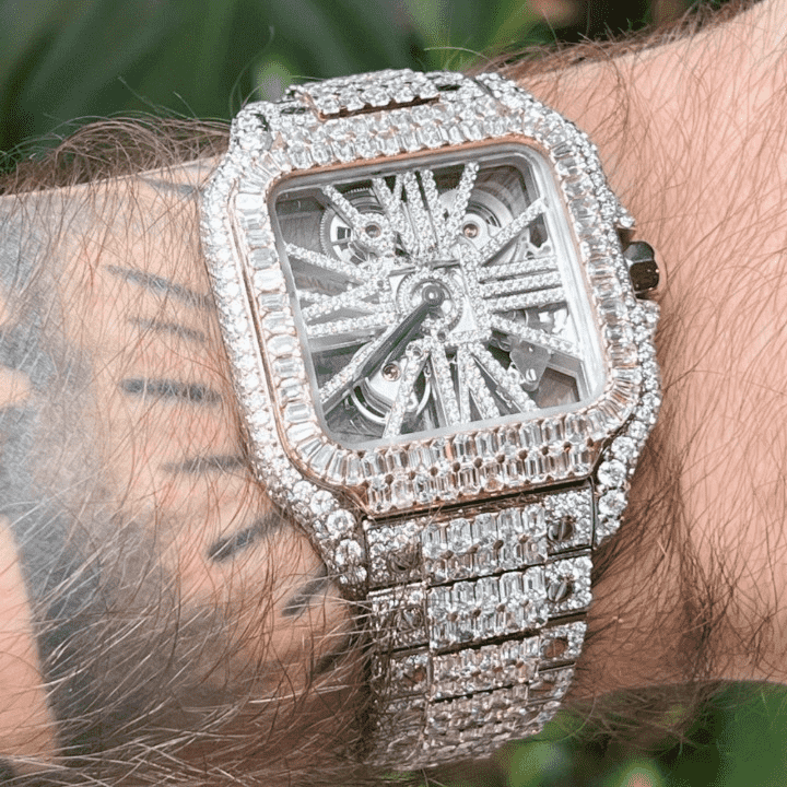 Moissanite Watches Fully Iced Out for Men & Women with Minimalist Design