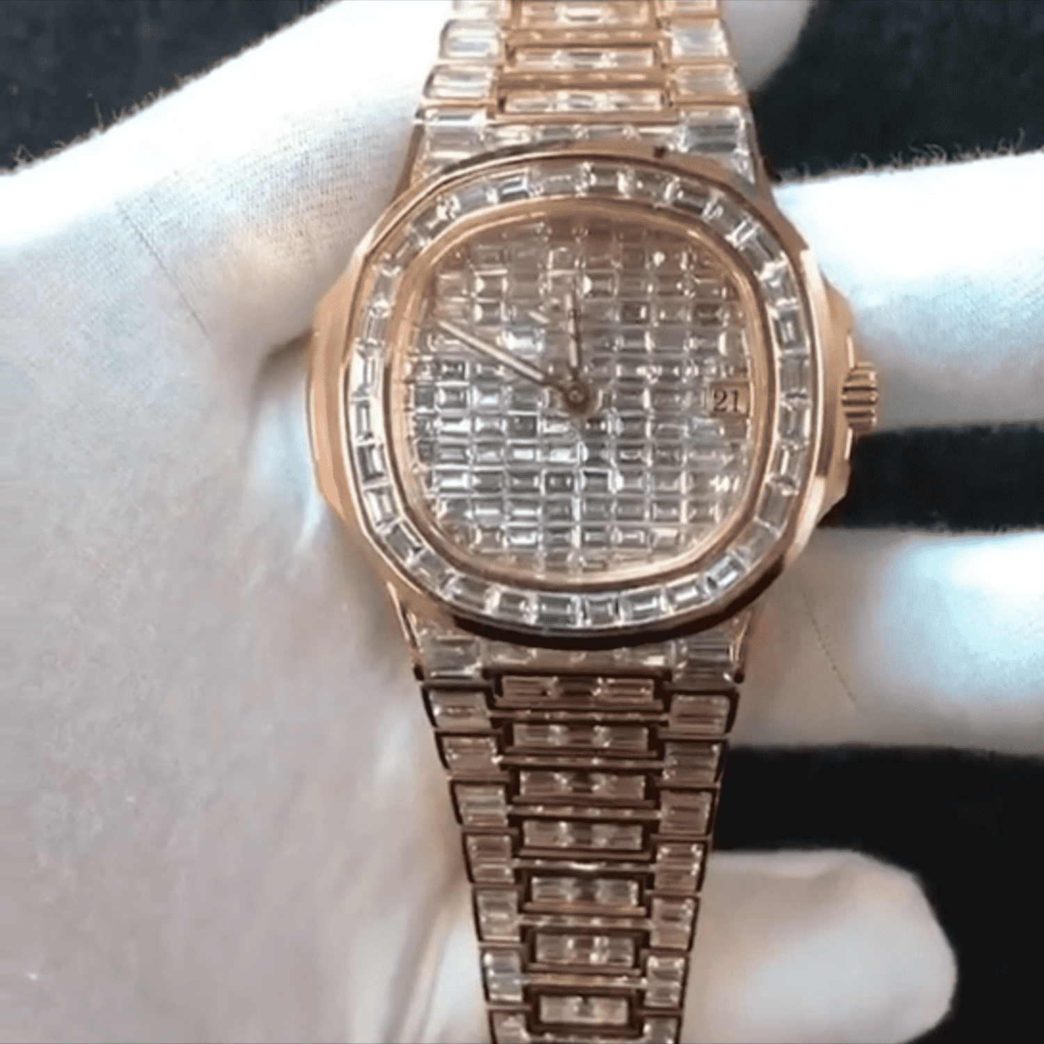 Iced Out Stainless Steel Moissanite Diamond Watch - Image 2