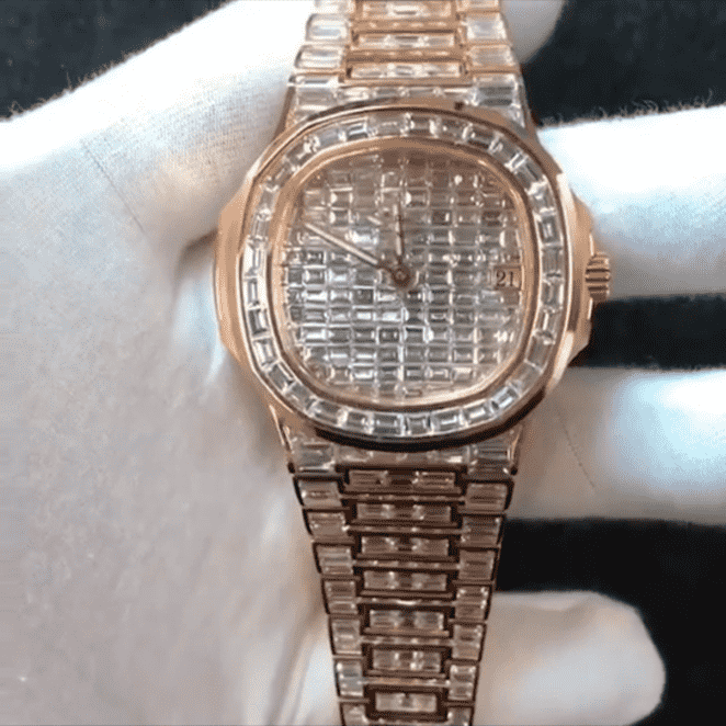 Iced Out Stainless Steel Moissanite Diamond Watch