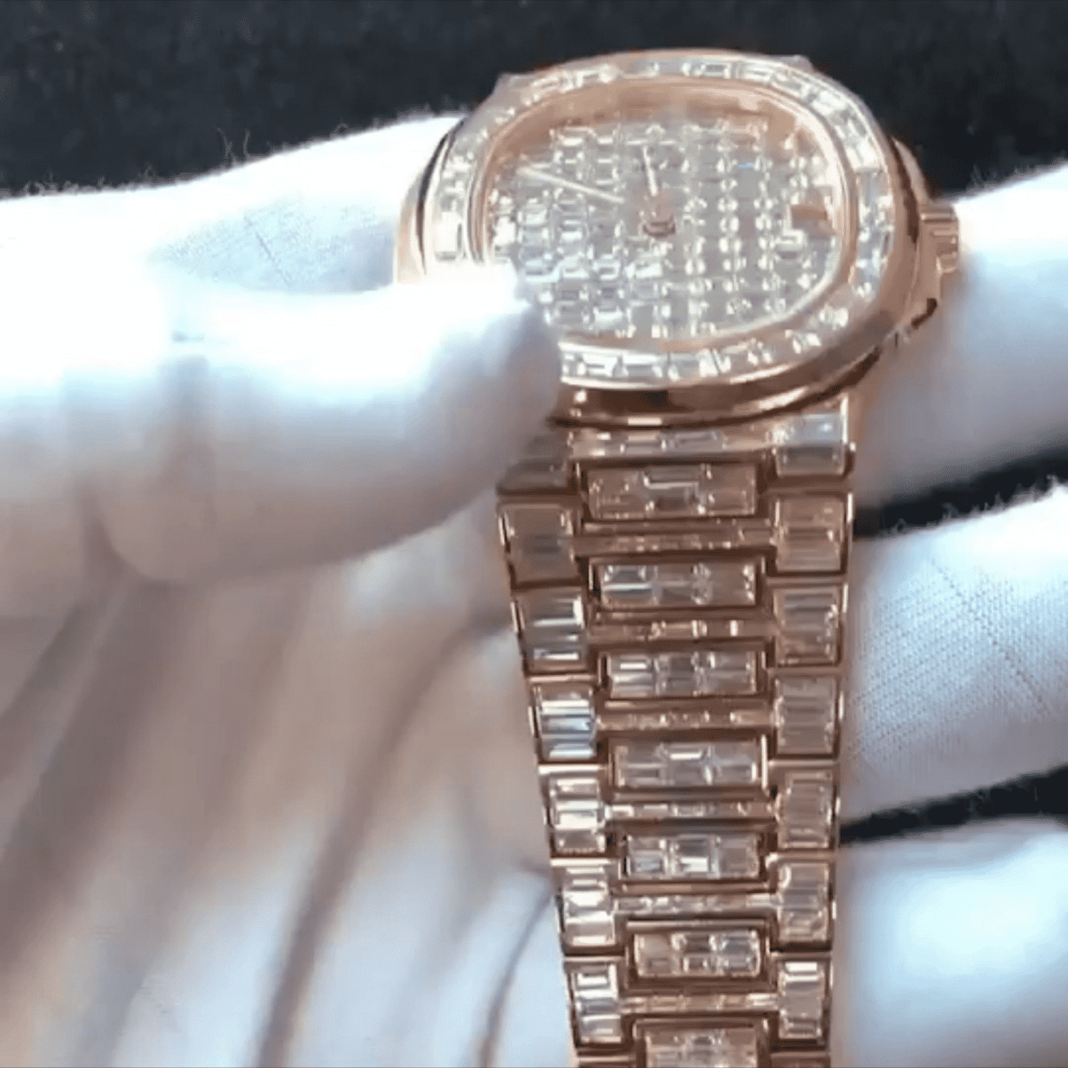 Iced Out Stainless Steel Moissanite Diamond Watch - Image 3