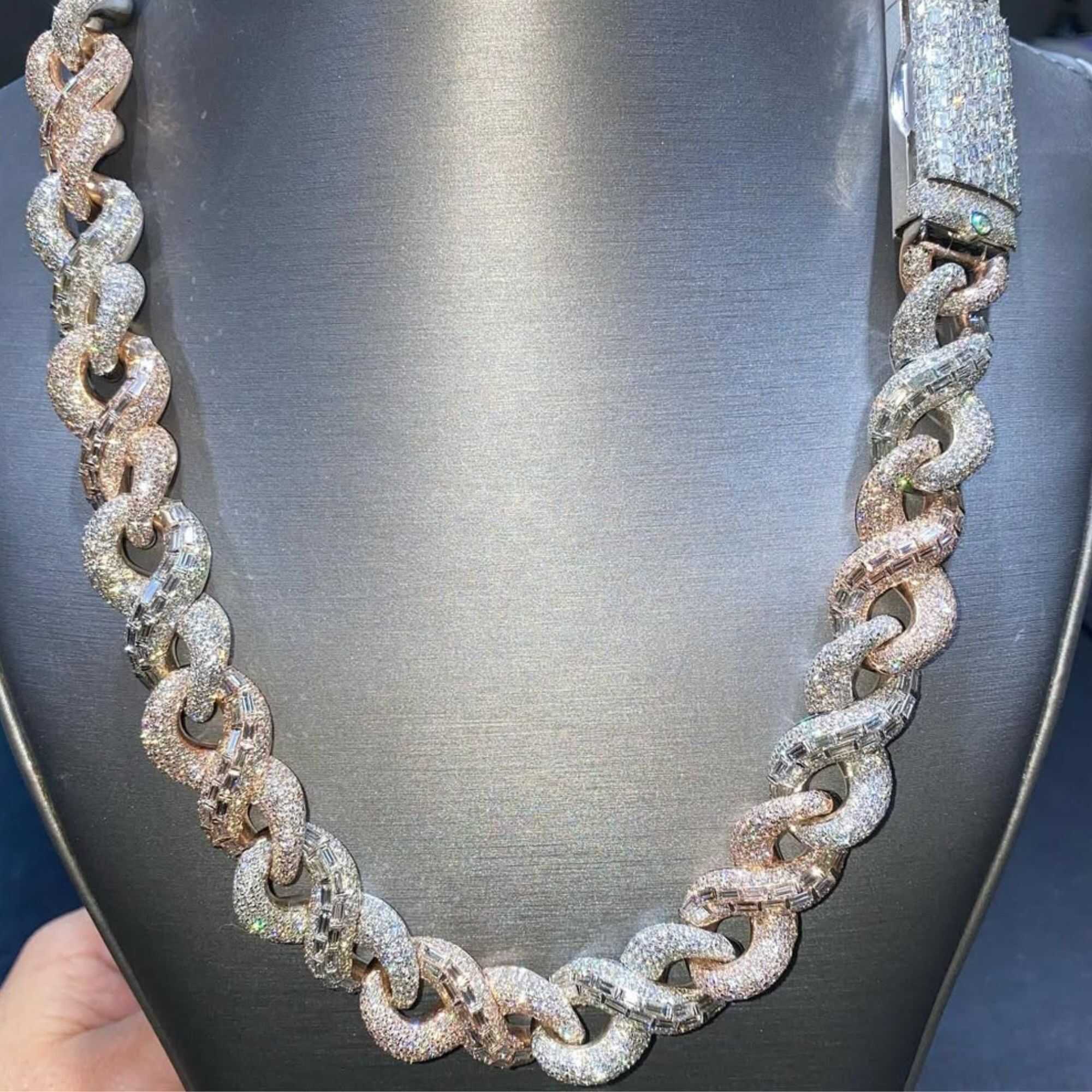 20mm Mens Silver Cuban Link Chain