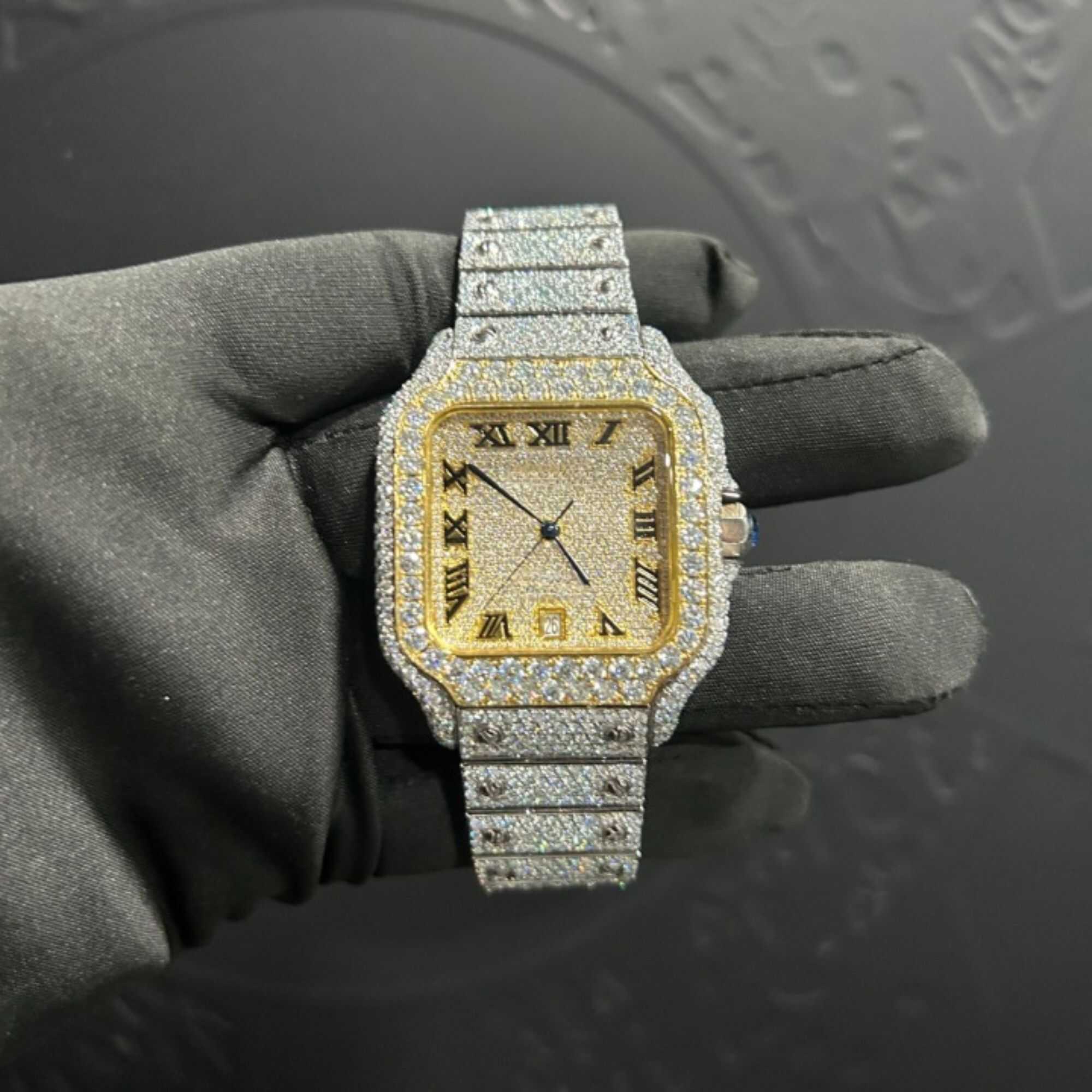 Elegant Moissanite Watches with Classic Round Face