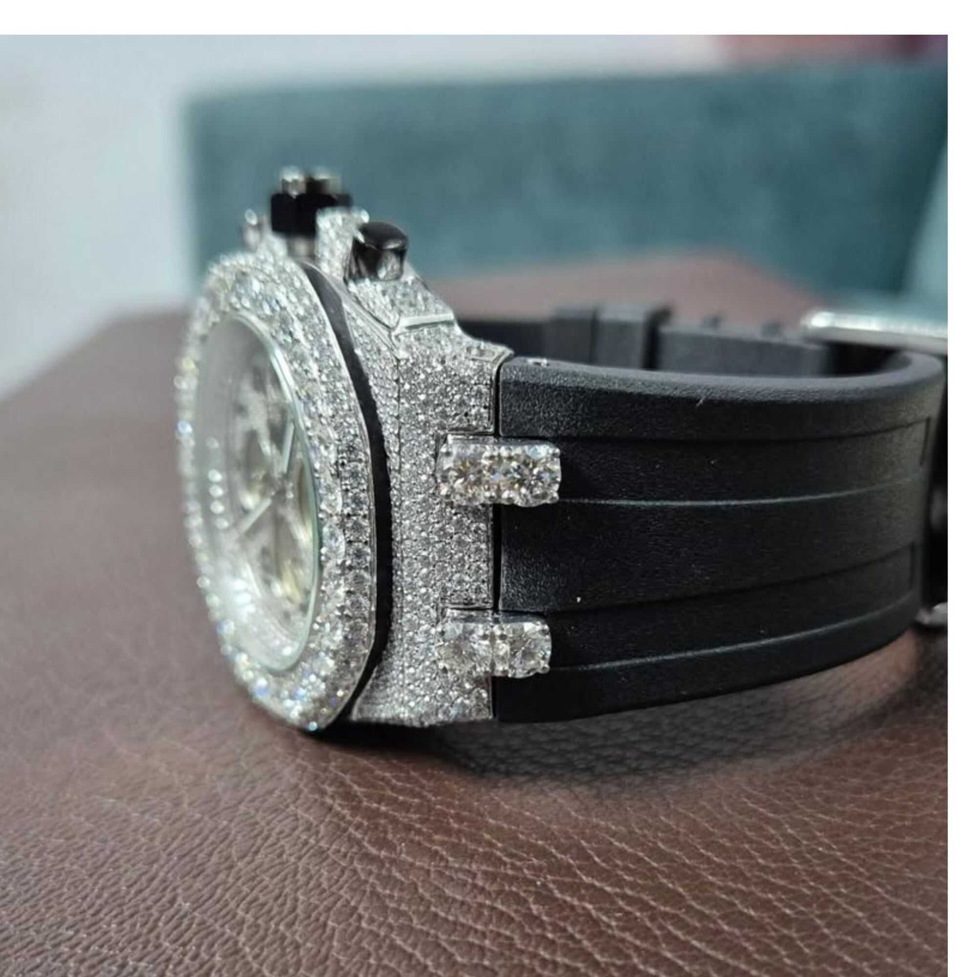 Iced Out Moissanite Watches with Adjustable Metal Strap - Image 3