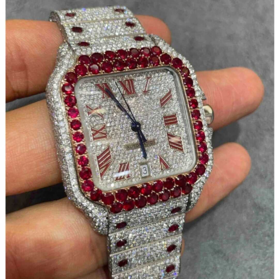 Two-Tone Iced Out VVS Moissanite Watch for Party - Image 3