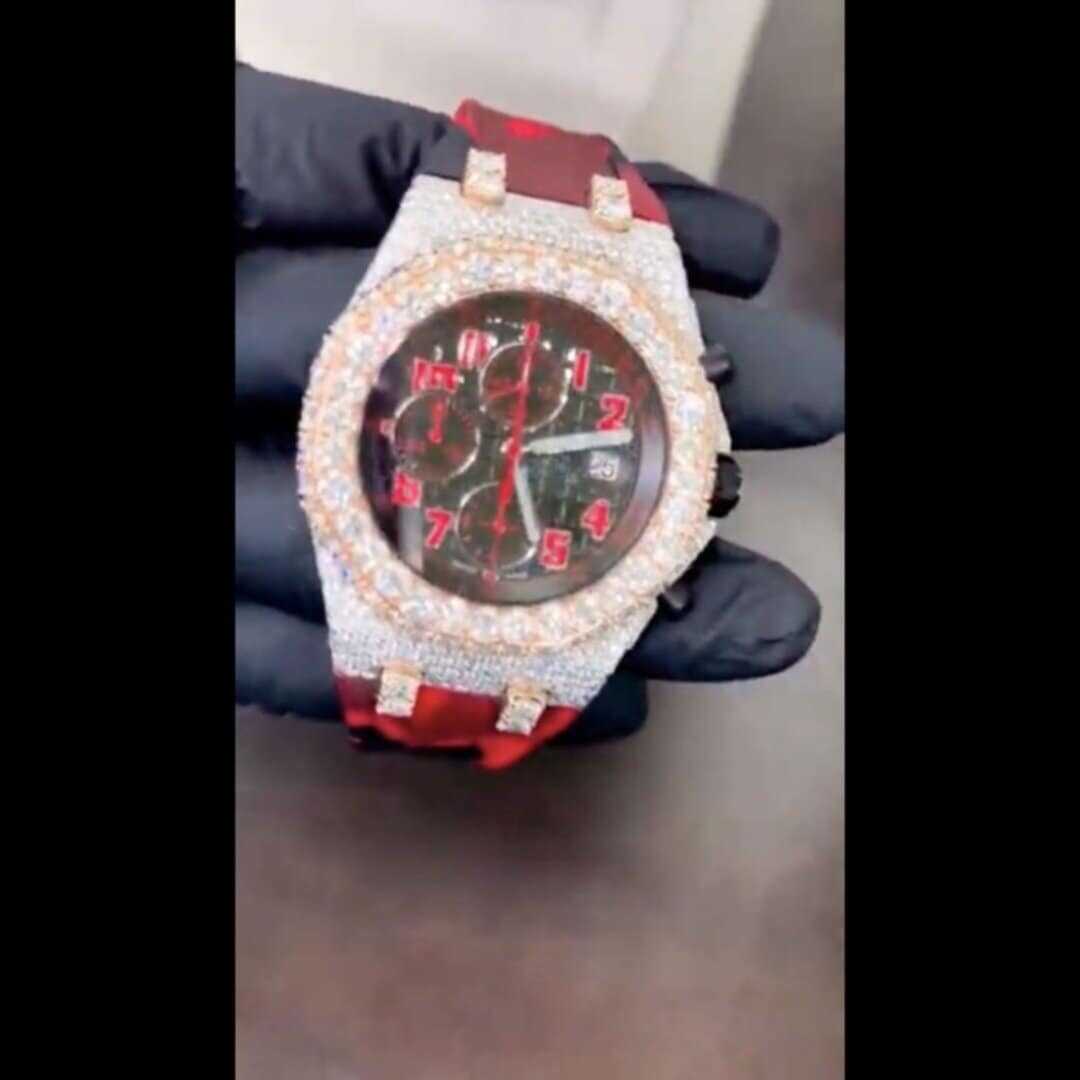 Iced Out Moissanite Watch with Soft Silicone Band - Image 8